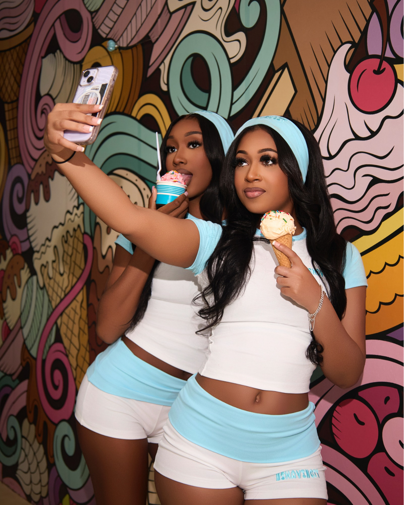 Havingitco Blue Two Piece Sets