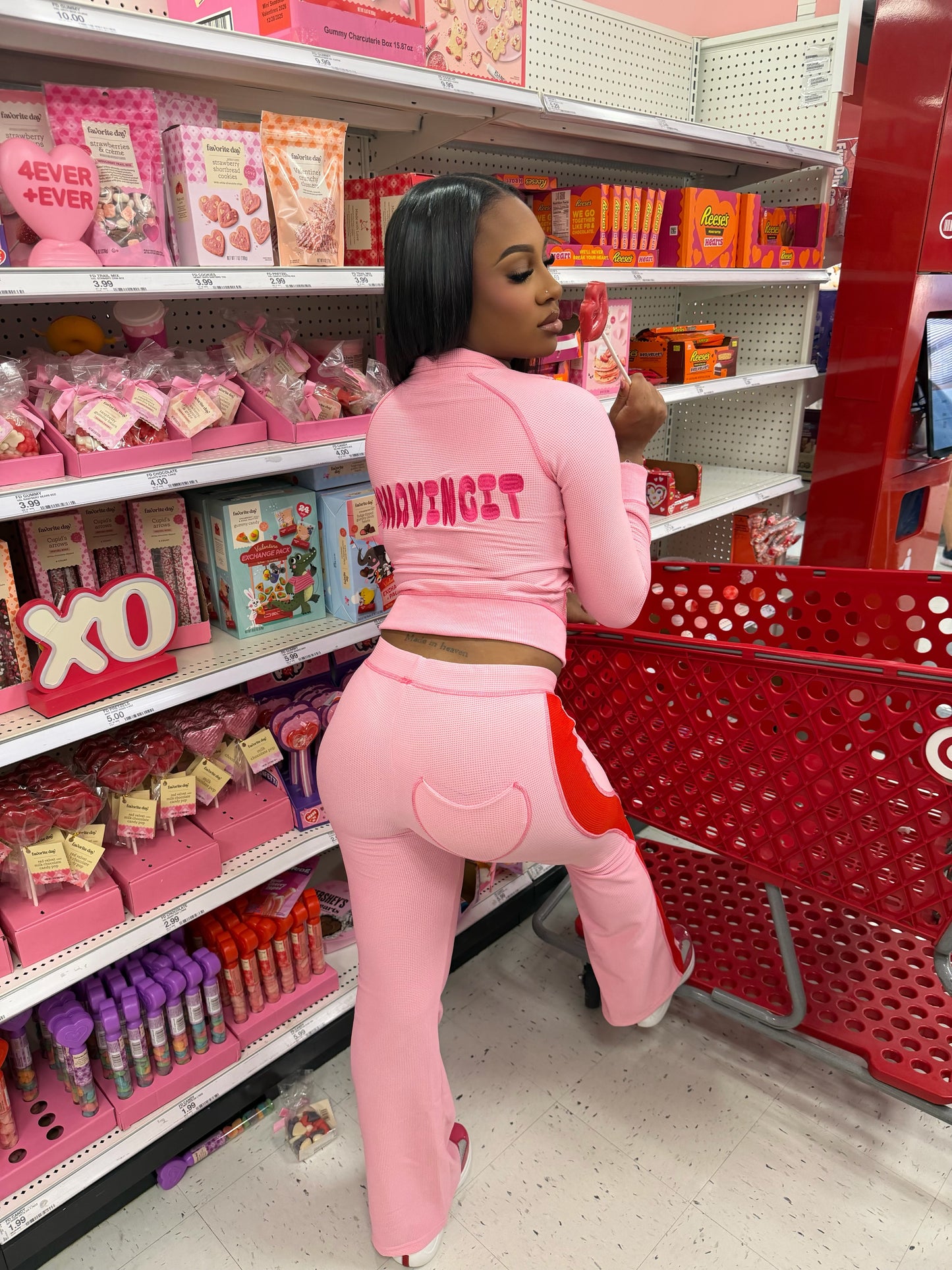 Pink and Red Havingitco Cupid Two Piece Set