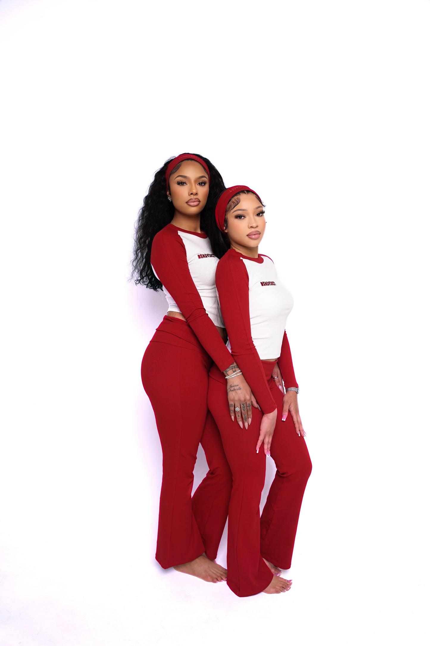 Red Havingitco Long Sleeve Three Piece Set