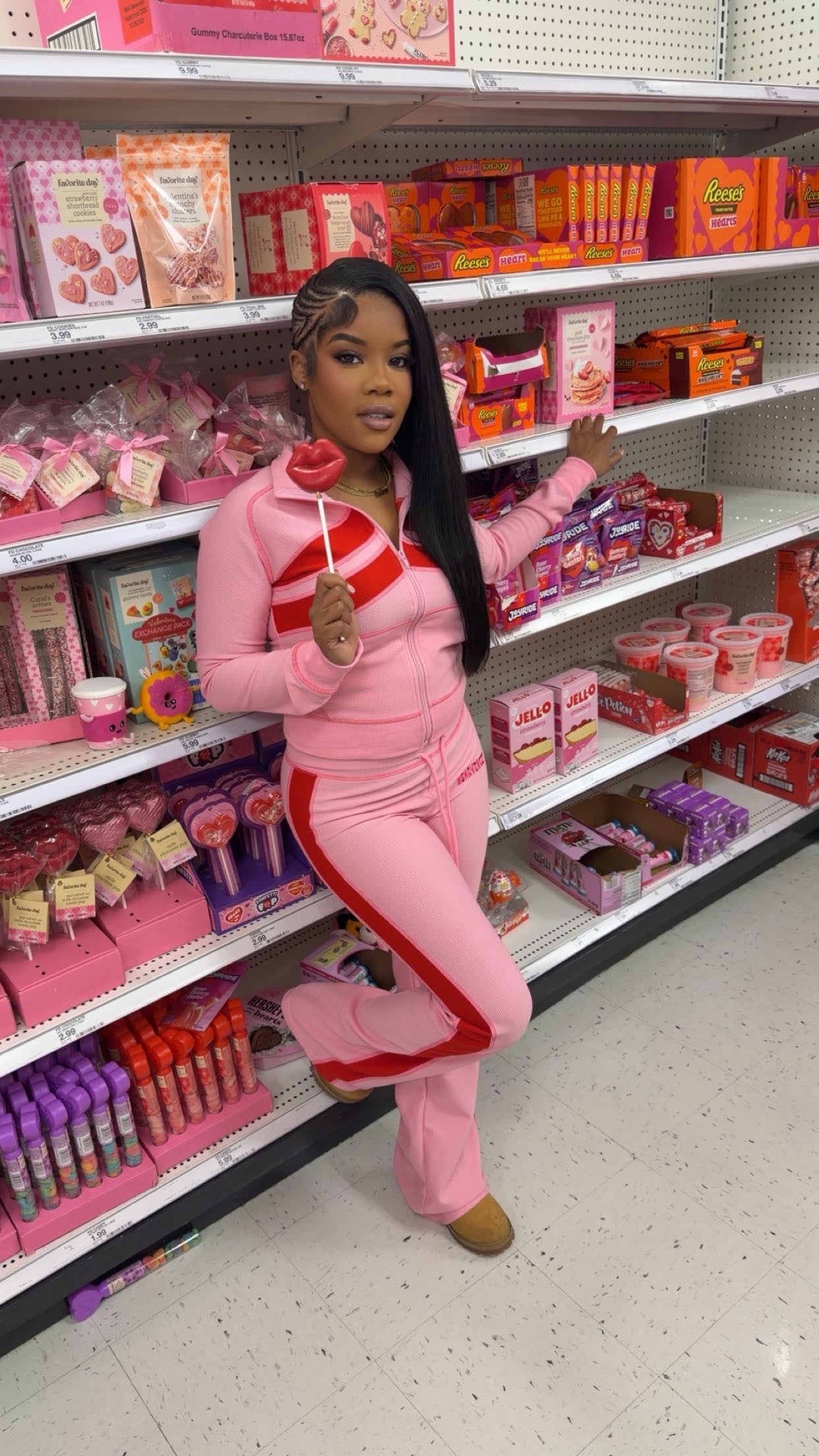 Pink and Red Havingitco Cupid Two Piece Set