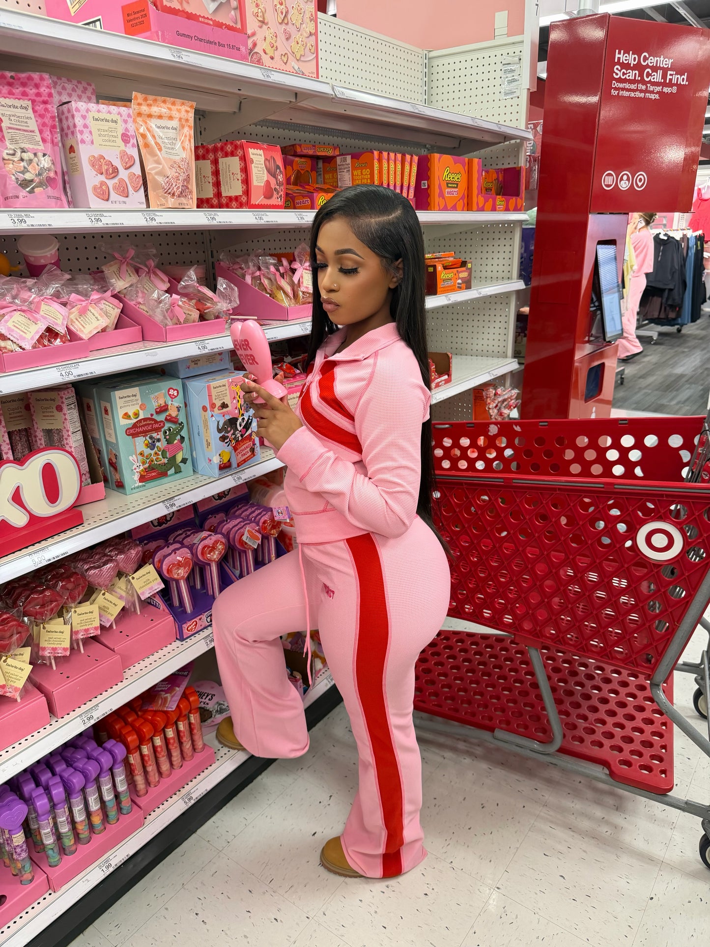 Pink and Red Havingitco Cupid Two Piece Set